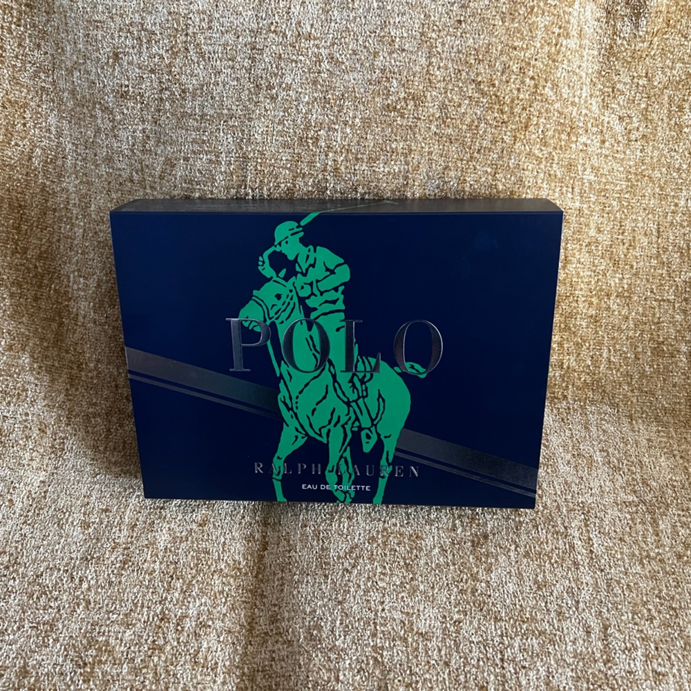 Ralph Lauren Navy Box with Green Polo Player Graphic